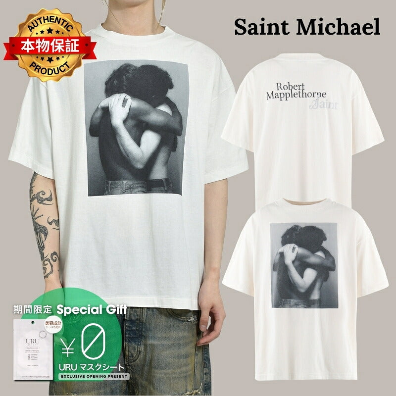Saint Michael セントマイケル  【本物保証】Tシャツ、ストリートスタイル、メンズ MT_SS TEE/EMBRACE
