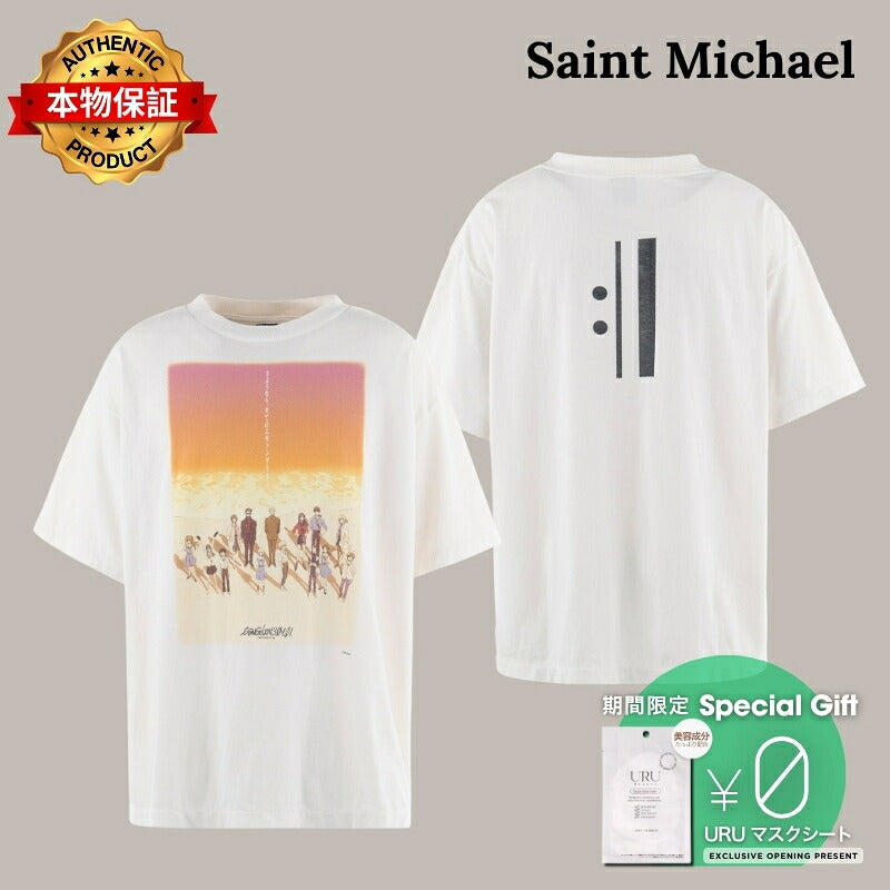 Saint Michael セントマイケル  【本物保証】Tシャツ、ストリートスタイル、メンズ EV_SS TEE/ORANGE