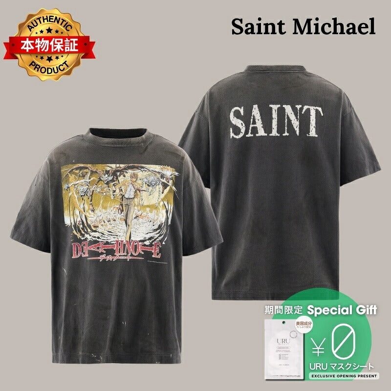 Saint Michael セントマイケル  【本物保証】Tシャツ、ストリートスタイル、メンズ DN_SS T-SHIRT/DETH NOTE
