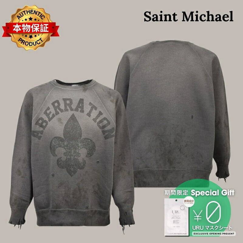 Saint Michael セントマイケル  【本物保証】トレーナー、ストリートスタイル、メンズ CREW NECK SWEAT/ABBERATION