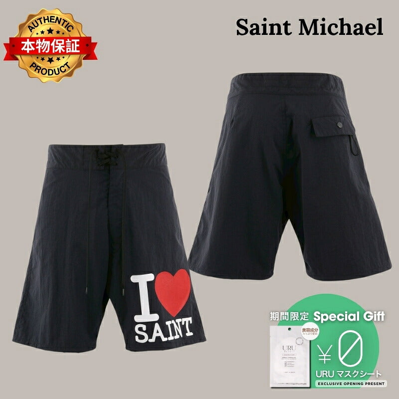 Saint Michael セントマイケル  【本物保証】ショートパンツ、ハーフパンツ、ストリートスタイル、メンズ  NYLON SHORTS / I LOVE SAINT