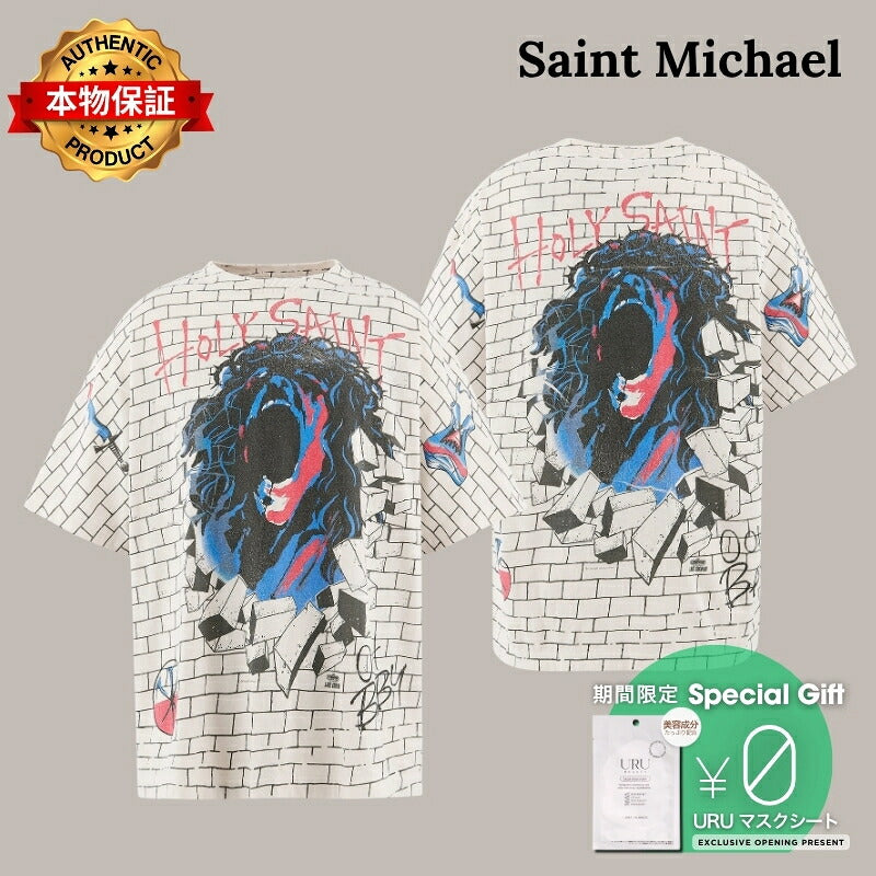 Saint Michael セントマイケル  【本物保証】Tシャツ、ストリートスタイル、メンズ  SS T-SHIRT/HOLY SAINT
