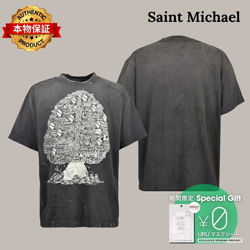 Saint Michael セントマイケル  【本物保証】Tシャツ、ストリートスタイル、メンズ SS T-SHIRT/TREE