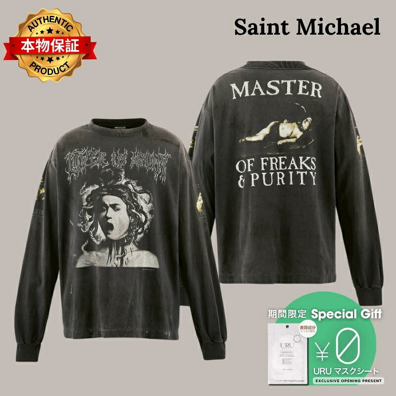Saint Michael セントマイケル  【本物保証】Tシャツ、ストリートスタイル、メンズ LS T-SHIRT/MEDUSA