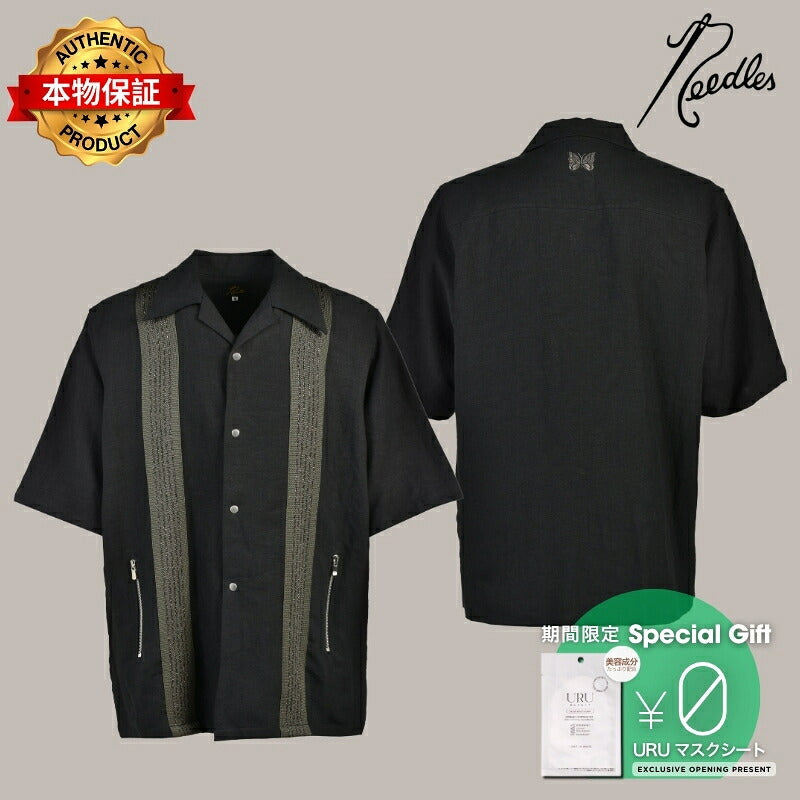 Needles ネペンテス 【本物保証】Tシャツ、ストリートスタイル、メンズ  TRACK S/S OPEN COLLAR SHIRT
