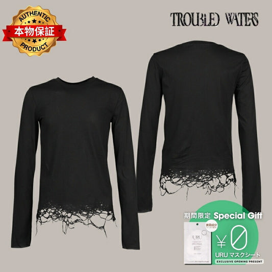 Troubled Waters トラブルド・ウォーターズ 【本物保証】Tシャツ、ストリートスタイル、メンズ  THRASHED LONGSLEEVE