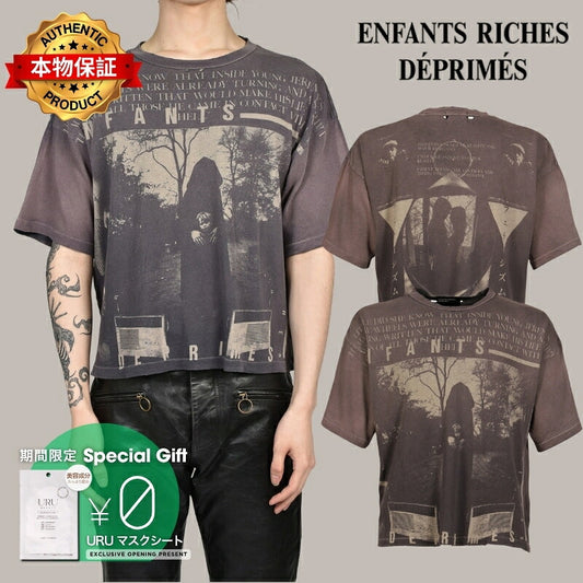 ENFANTS RICHES DEPRIMES  アンファン リッシュ デプリメ【本物保証】 Tシャツ、ストリートスタイル、メンズ  JEREMY T-SHIRT / WASHED BRW