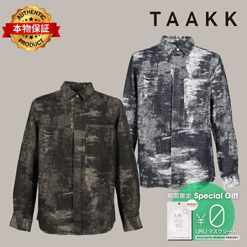TAAKK ターク 【本物保証】 シャツ、ストリートスタイル、メンズ DENIM SHIRTS / GRY