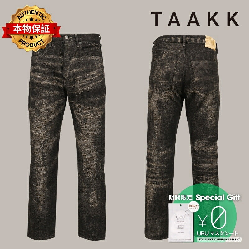 TAAKK ターク 【本物保証】 パンツ、ストリートスタイル、メンズ JACQUARD DENIM TIGHT PANTS / GRY