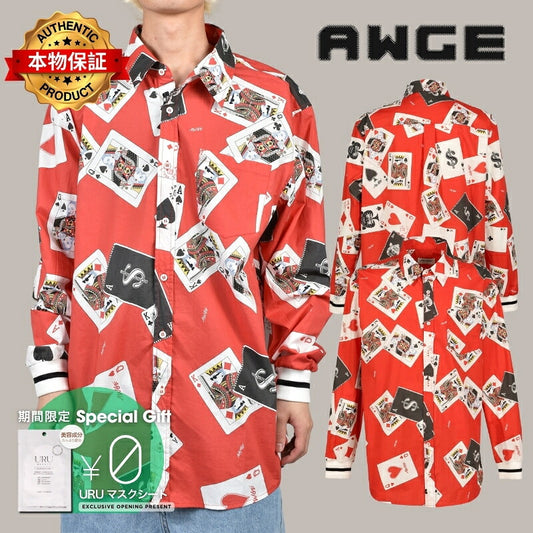 AWGE オーグ 【本物保証】 シャツ、ストリートスタイル、メンズ REGULAR SHIRT / RED