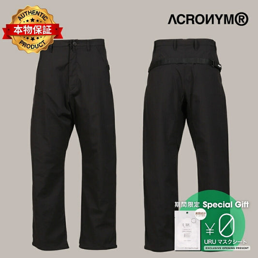 ACRONYM アクロニウム 【本物保証】ジャケット、ストリートスタイル、メンズSTRAIGHT PANTS WITH MOLLE STRAP / BLK