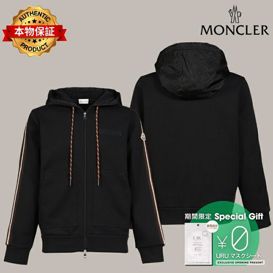 MONCLER モンクレール【本物保証】パーカー、ストリートスタイル、メンズ  ZIP UP CARDIGAN / BLK