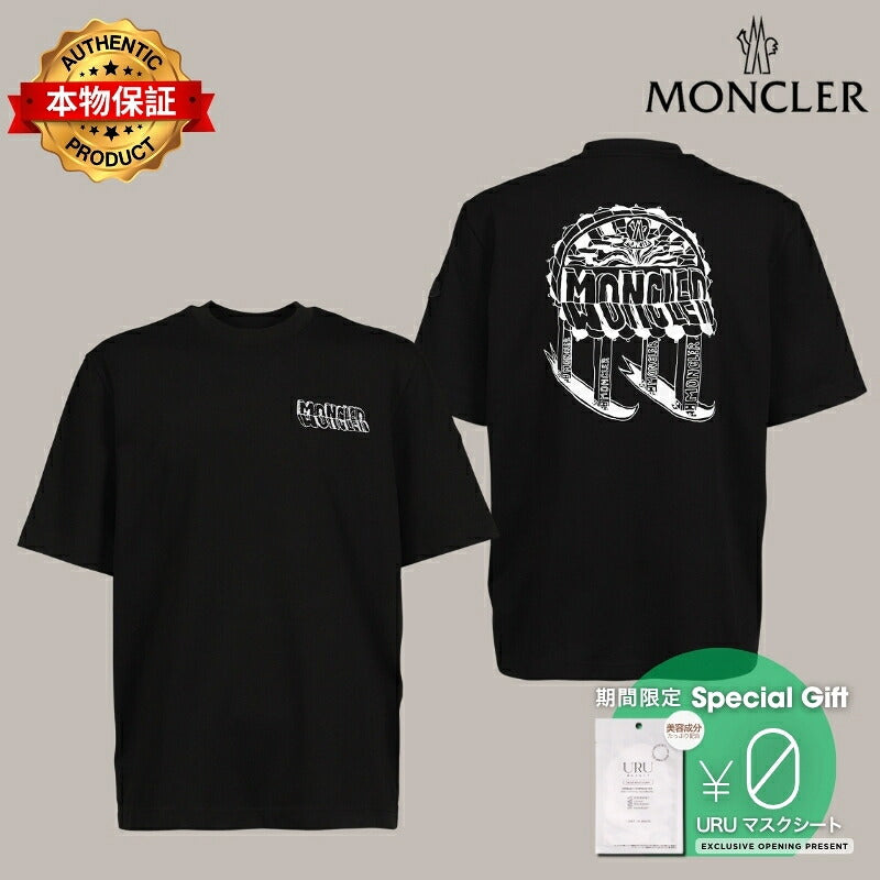 MONCLER モンクレール【本物保証】Tシャツ、ストリートスタイル、メンズ SS T-SHIRT / BLK
