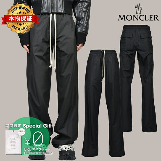 MONCLER + RICK OWENS モンクレール【本物保証】パンツ、ストリートスタイル、メンズ  DRAWSTRING PANTS / BLK