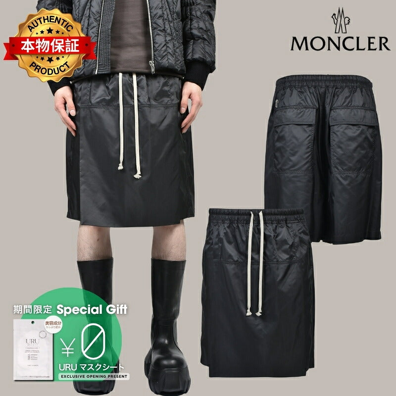 MONCLER + RICK OWENS モンクレール【本物保証】ショーツ、ストリートスタイル、メンズ  KILTSHORTS / BLK
