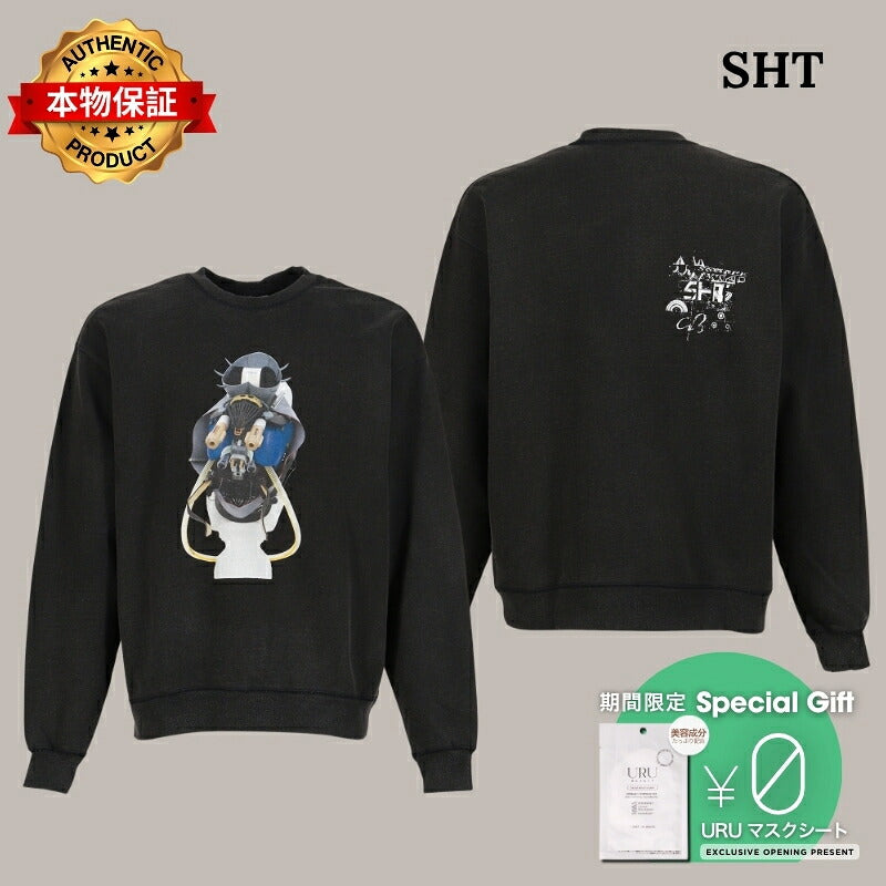 SHT 【本物保証】 トレーナー、ストリートスタイル、メンズ TOBY SWEATSHIRT / BLK