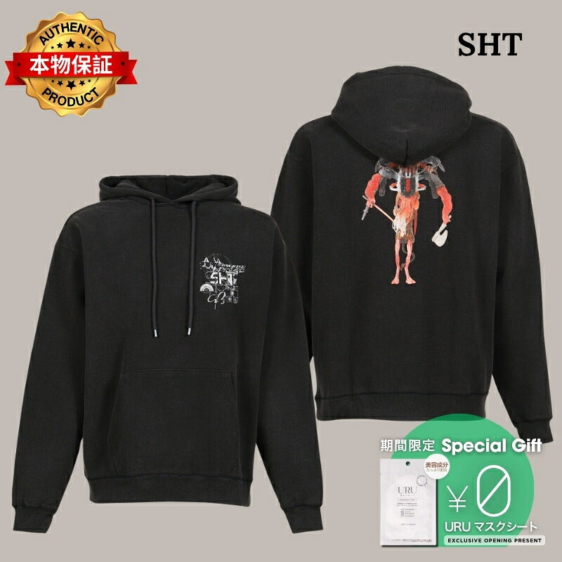 SHT 【本物保証】 パーカー、ストリートスタイル、メンズ   HEARTWORK HOODIE / BLK