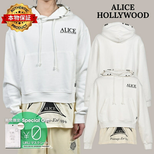 ALICE HOLLYWOOD アリス・ハリウッド【本物保証】 パーカー/スウェット ストリート系 メンズ CO-TOUR LAYERED SWEATSHIRT / WHT
