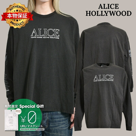 ALICE HOLLYWOOD アリス・ハリウッド 【本物保証】 Tシャツ ストリート系 メンズ ALICIDE METAL LS T-SHIRT / BLK