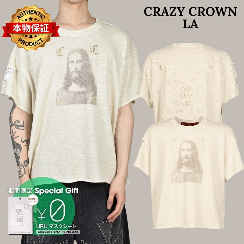 Crazy Clown LA クレイジー クラウン エルエー 【本物保証】 Tシャツ ストリート系 メンズ SHROUD OF TURIN T-SHIRT / Lv.2.5 / WHT