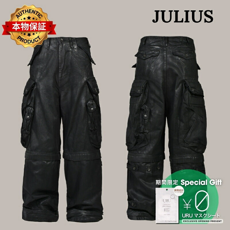 JULIUS ユリウス 【本物保証】 デニムパンツ ストリート系 メンズ 12oz DENIM GASMASK WIDE TROUSER (20TH EXCLUSIVE) / BLK