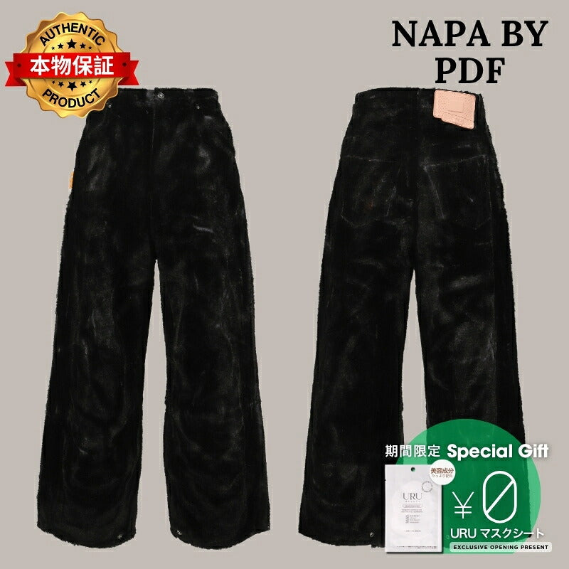 NAPA by PDF NAPA（PDF版） 【本物保証】 パンツ ストリート系 メンズ LEGGENDA FUR FLOCK PANT / BLK