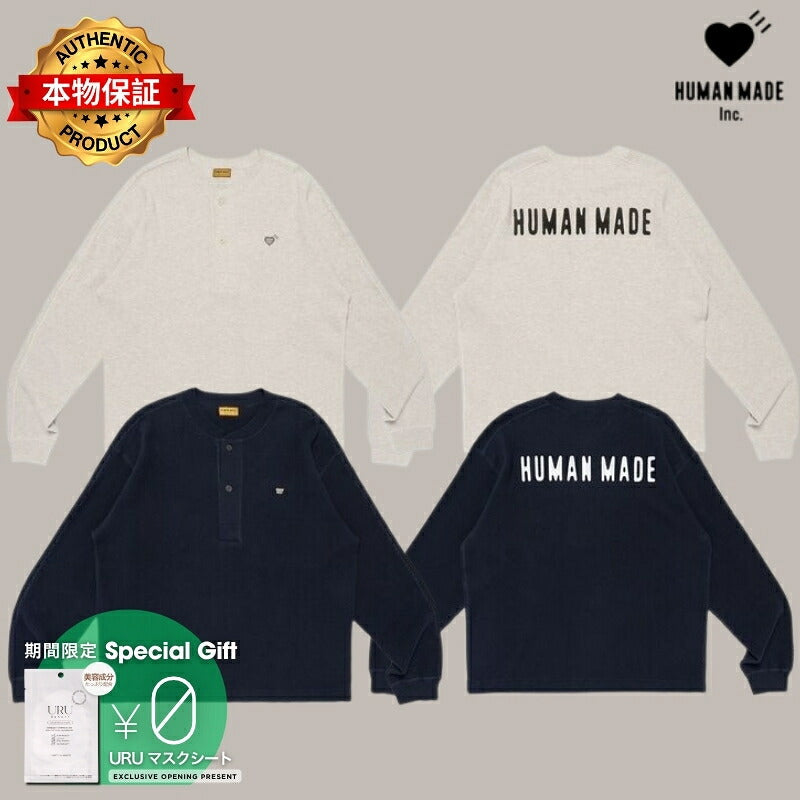 Human Made ヒューマンメイド【本物保証】 Henley Neck Shirt 半袖 メンズ レディース バックロゴTシャツ T-Shir ア ベイシング エイプ A BATHING APE 創業者 NIGO ニゴー ブランド girls don't cry ガールズドントクライ verdy ビッグハート