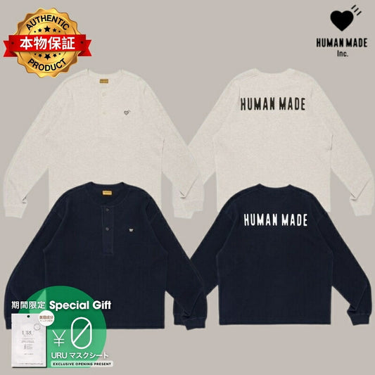 Human Made ヒューマンメイド【本物保証】 Henley Neck Shirt 半袖 メンズ レディース バックロゴTシャツ T-Shir ア ベイシング エイプ A BATHING APE 創業者 NIGO ニゴー ブランド girls don't cry ガールズドントクライ verdy ビッグハート