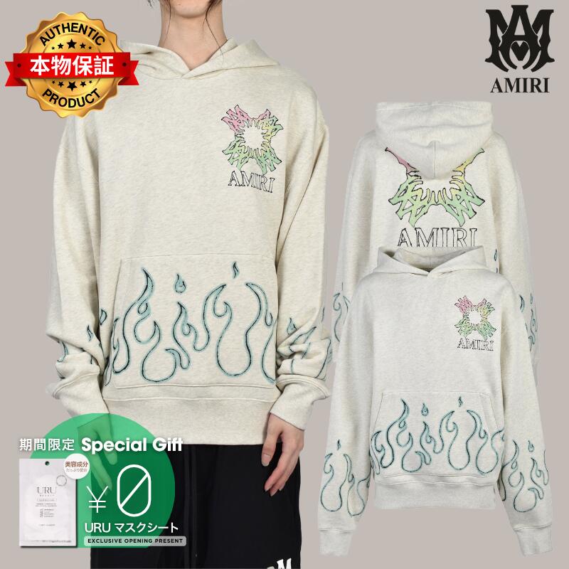 AMIRI アミリ 【本物保証】 パーカー ストリート系 メンズ MA QUAD FLAMES OS HOODIE / IVO