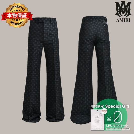 AMIRI アミリ 【本物保証】 パンツ ストリート系 メンズ MA QUAD JACQUARD CREASED FLARE / BLK