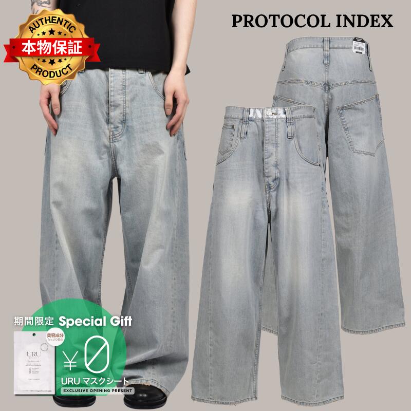 Protocol Index プロトコル一覧 【本物保証】 デニムパンツ ストリート系 メンズ RETRO DENIM PANTS / BLU