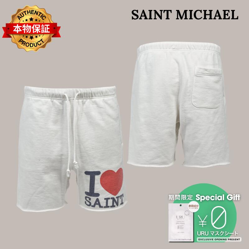SAINT Mxxxxxx 【本物保証】 ショートパンツ ストリート系 メンズ SWEAT SHORTS/I LOVE SAINT / WHT