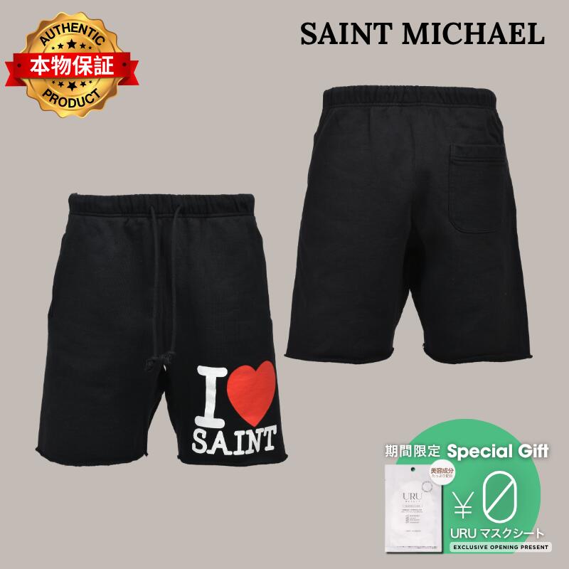 SAINT Mxxxxxx 【本物保証】 ショートパンツ ストリート系 メンズ SWEAT SHORTS/I LOVE SAINT / BLK