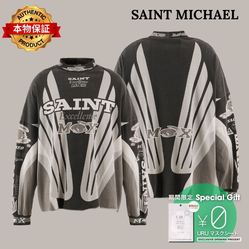 SAINT Mxxxxxx 【本物保証】 Tシャツ ストリート系 メンズ LS T-SHIRT/SAINT MX / BLK