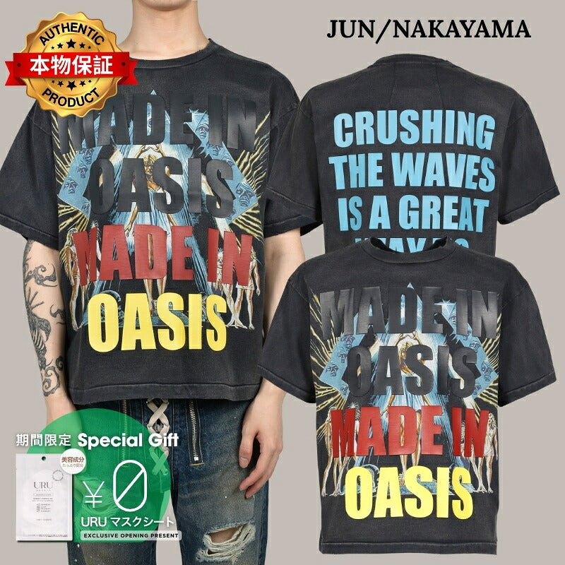 JUN/NAKAYAMA ジュン/中山 【本物保証】 Tシャツ ストリート系 メンズ OASIS T-SHIRTS / BLK