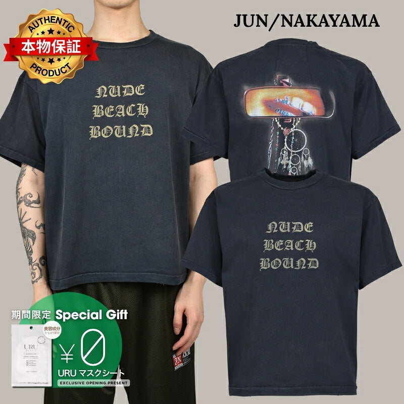 JUN/NAKAYAMA ジュン/中山 【本物保証】 Tシャツ ストリート系 メンズ NUDE BEACH T-SHIRTS / BLK
