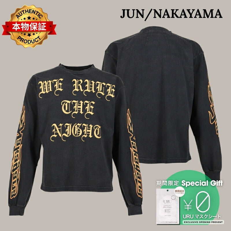 JUN/NAKAYAMA ジュン/中山 【本物保証】 Tシャツ ストリート系 メンズ JN FLAME L/S T-SHIRTS (EXCLUSIVE) / BLK