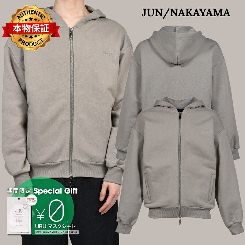 JUN/NAKAYAMA ジュン/中山 【本物保証】 パーカー ストリート系 メンズ CLASSIC ZIPUP HOODIE / DUST