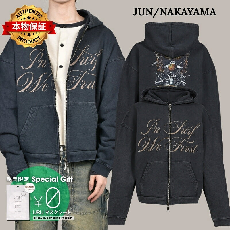 JUN/NAKAYAMA ジュン/中山 【本物保証】 パーカー ストリート系 メンズ MOTOR ZIP HOODIE / BLK