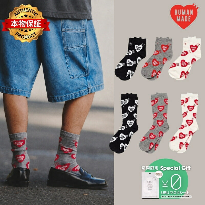 HUMAN MADE ヒューマンメイド 【本物保証】ソックス ストリート系 メンズ HEART SOCKS ア ベイシング エイプ A BATHING APE 創業者 NIGO ニゴー ブランド girls don't cry ガールズドントクライ verdy ビッグハート