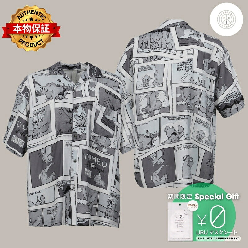 PORTER CLASSIC 【本物保証】 シャツ ストリート系 メンズ DISNEY ALOHA SHIRT DUMBO / BLK