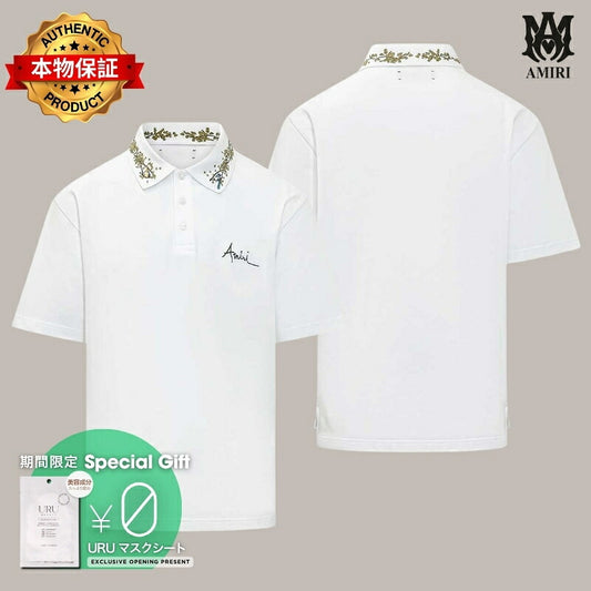 AMIRI アミリ 【本物保証】 Tシャツ ストリート系 メンズ AMIRI FLORAL COLLAR POLO