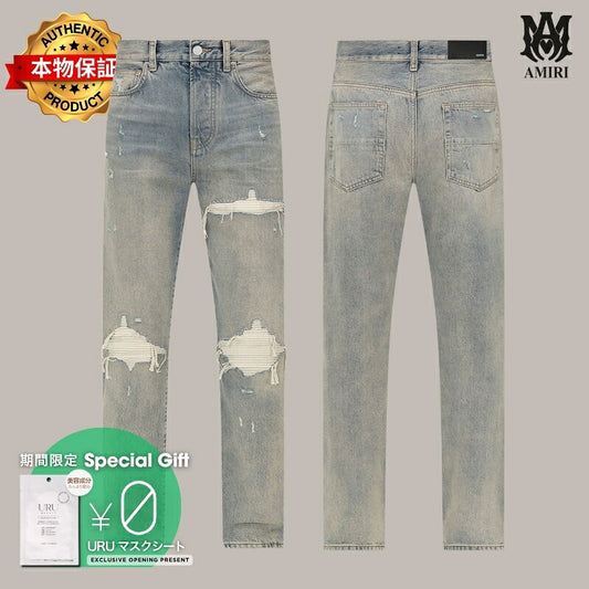 AMIRI アミリ 【本物保証】 デニムパンツ ストリート系 メンズ SUEDE STRAIGHT MX1 JEAN