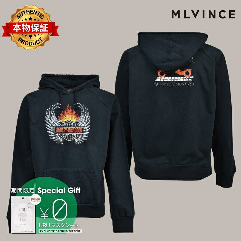 MLVINCE メルヴィンス 【本物保証】 パーカー ストリート系 メンズ MISSOULA,MONTANA HOODIE / BLK