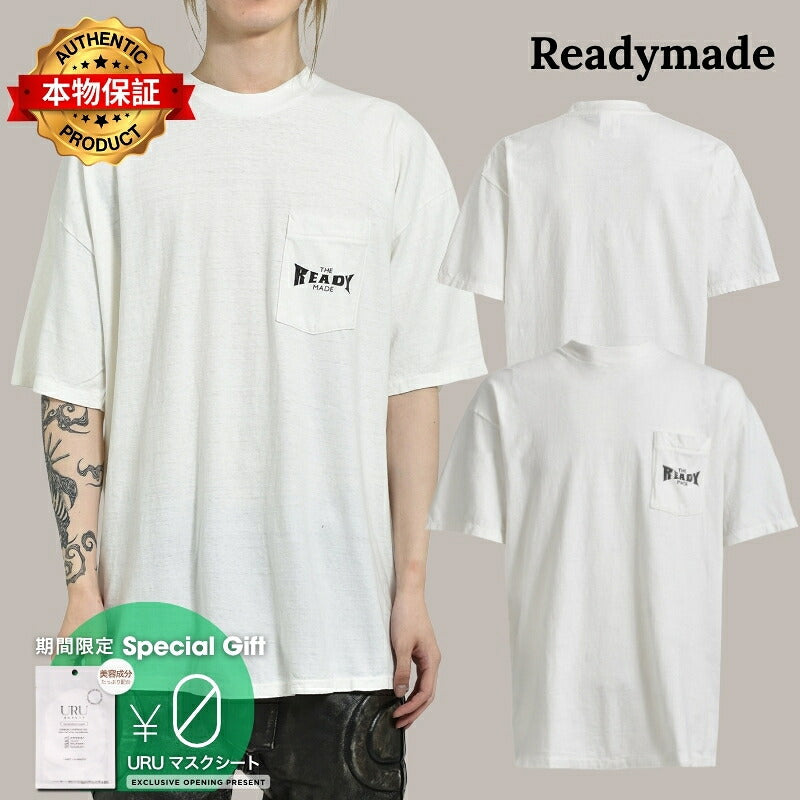 READYMADE レディメイド 【本物保証】 Tシャツ ストリート系 メンズ S/S POCKET T-SHIRT / WHT