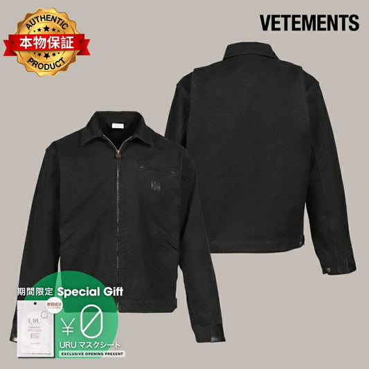 VETEMENTS ヴェトモン 【本物保証】 ジャケット ストリート系 メンズ LEATHER CROSSES WORKWEAR JACKET / BLK
