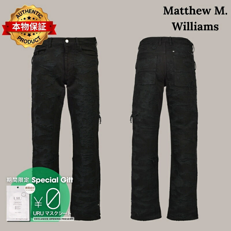 Matthew M. Williams マシュー・M・ウィリアムズ 【本物保証】 デニムパンツ ストリート系 メンズ RIP & REPAIR WASHED BLACK JEAN (20TH EXCLUSIVE) / BLK