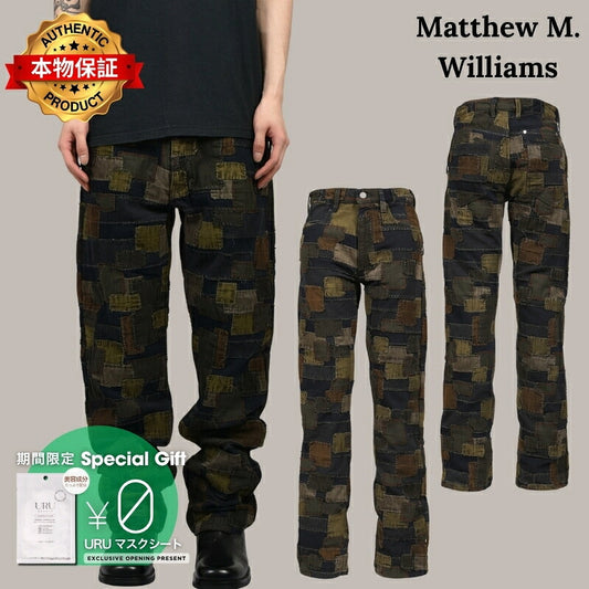 Matthew M. Williams マシュー・M・ウィリアムズ 【本物保証】 デニムパンツ ストリート系 メンズ BLACKMEANS BORO PATCHWORK STRAIGHT JEAN / MULTI BORO
