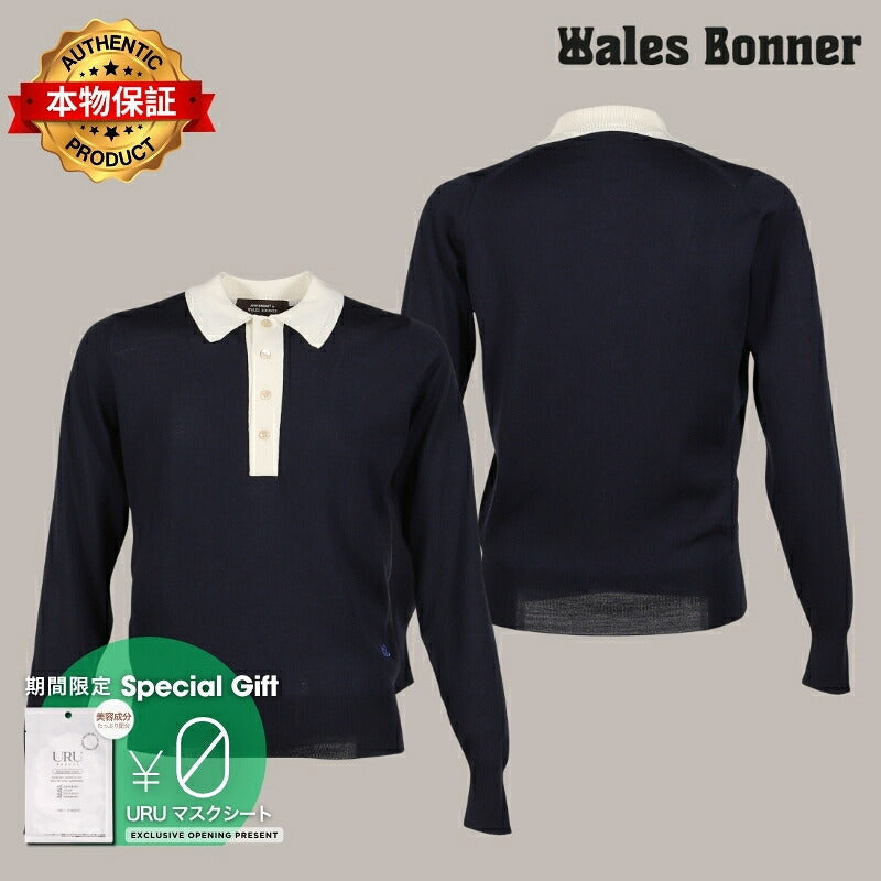 Wales Bonner ウェールズ・ボナー 【本物保証】 ニット ストリート系 メンズ HENRY POLO / NVY / IVO