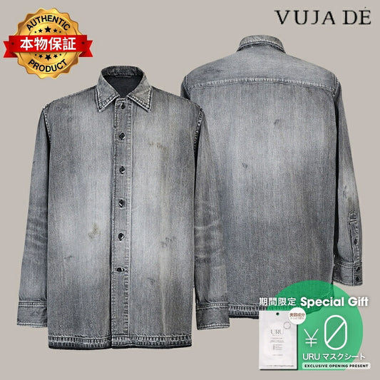 VUJA DE 【本物保証】 シャツ ストリート系 メンズ WYATT GREY CHAMBRAY SHIRT IN DENIM